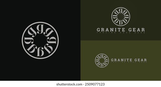 Modern circle vector initial letter G or GG in silver color isolated on multiple background colors. The logo is suitable for outdoor soft goods company logo design inspiration templates.