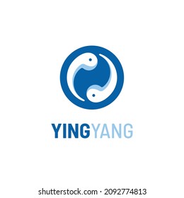 modern circle yin yang symbol logo design inspiration