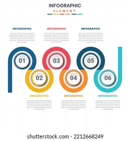 Modern circle zigzag line infographic template design