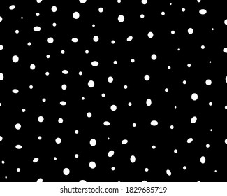 Modern circles on a black background. Geometric seamless pattern. Abstract design. Black background with white dots. Background wallpaper. Web design. Vector futuristic digital.