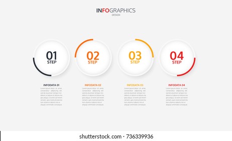 Modern circles vector illustration infographic 4 steps.can be used for presentation, diagram, annual report, web design. Business concept with 4 steps, options or processes.