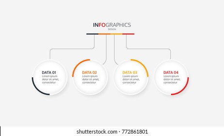 Modern circles vector illustration infographic.Timeline with 4 steps.can be used for presentation, diagram, annual report, web design.