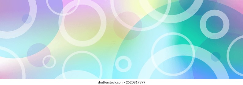 Modern circles web banner background, blue, turquoise, pink, purple, lilac color combination. 