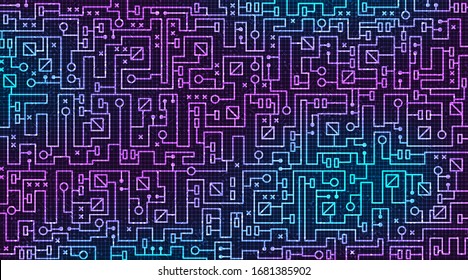 Moderna tecnología de la tarjeta de circuitos, seguridad y concepto electrónico,vector.
