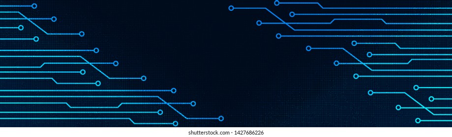 Modern Circuit Microchip Technology on Future Background,Hi-tech Digital Line and Communication Concept design,Free Space For text in put,Vector illustration.