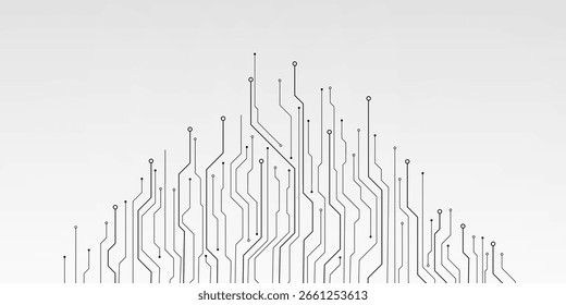 Moderna tecnologia de circuito branco abstrato linhas fundo. Ótimo para projetos técnicos mínimos, apresentações profissionais e modelos limpos.
