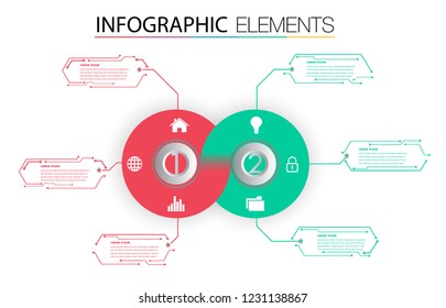 modern circuit text box template for website computer graphic technology, banner Infographics, time line