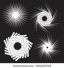 Modern Circular Art with Spiral Burst and Radiating Lines