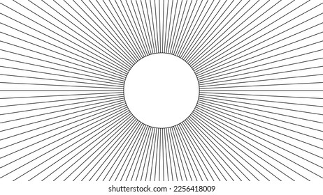 Patrón de rayas negras circulares modernas en colores monocromos. Textura de patrón de línea para banners, cubiertas, terreno, sci-fi, alambre y relacionados con el fondo.