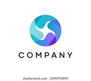 modern circular blended star overlaping shape logo