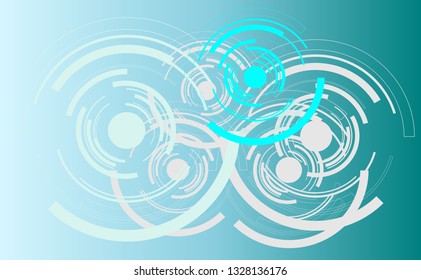 Modern circular button set of technology and vector technology background design Circle lines on a blue background.impossible