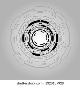 Modern circular button   technology and vector technology background design Circle lines on a gray background.impossible