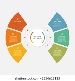 Modern Circular Cycle Infographic Design Template with 6 Data Points