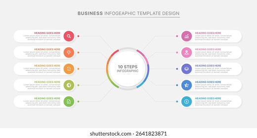 Modern Circular Cycle Infographic Design Template with 10 Data Points