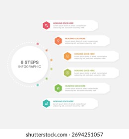Modern Circular Cycle Infographic Design Template with 6 Data Points