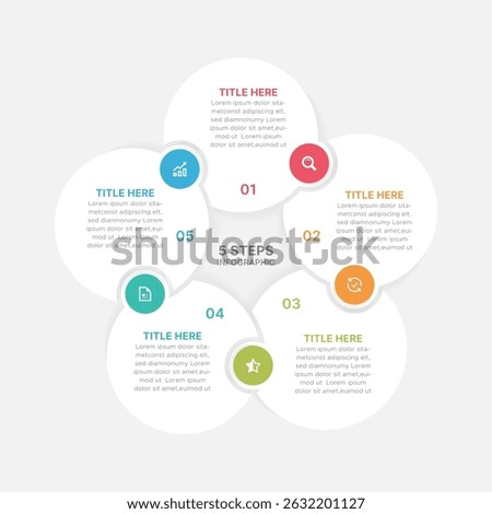 Modern Circular Cycle Infographic Design Template with 5 Data Points