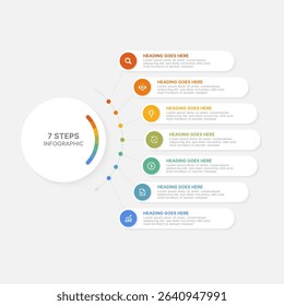 Modern Circular Cycle Round Infographic Design Template with 7 Data Points