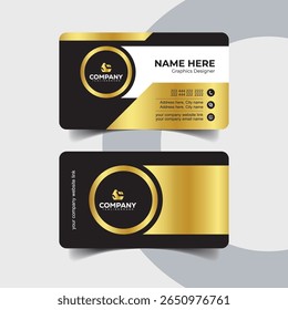 Modern Circular Gold and Black Business Card Template for High-End Branding