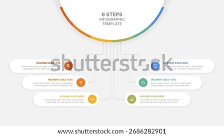 Modern Circular Infographic Design Template with 6 Data Points