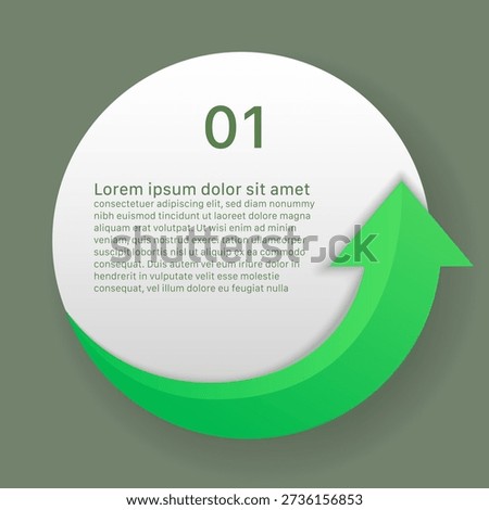 Modern circular infographic template background with green arrow growth concept