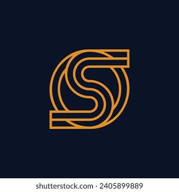 Logo de la letra circular moderna S y O