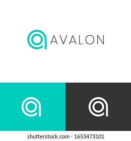 Modern circular logo design concept. Media logomark illustration. Can representing letter A, fintech, podcast, travel.