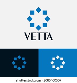 Modern circular logo design concept. Geometric logomark illustration. Can representing tech, program, ai, science.