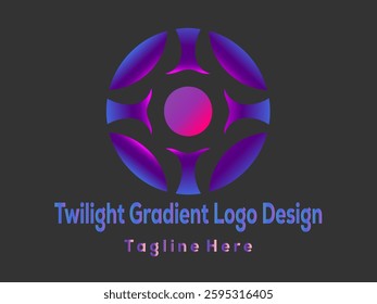 Modern, circular logo with purple and blue gradient. Ideal for tech, branding, or app design.