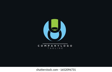 Modern and circular OU UO logo design template