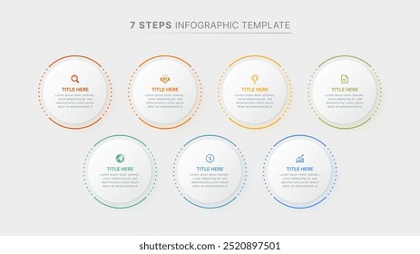 Moderne Rundgeschäft Infografik Design-Vorlage mit 7 Datenpunkten