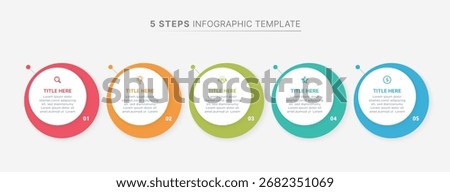 Modern Circular Round Infographic Design Template with 5 Data Points