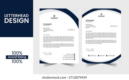 Modern Circular Shape Corporate Letterhead Template Design