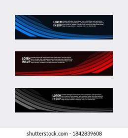 estilo circular moderno plantillas de banner web - plantillas de banner de diseño web geométrico abstracto aisladas en fondo oscuro