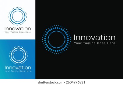 Modern Circular Tech Logo Digital Innovation Futuristic Dotted Design for Business andTechnology Branding