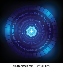 Modern circular technology system and abstract circuitry.