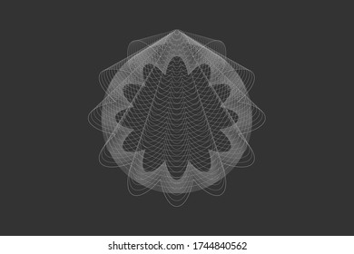 Modern circular wavy line pattern, vector background.