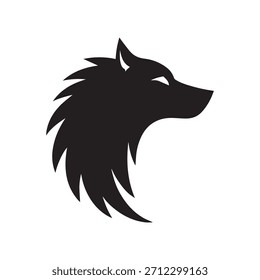 Emblema circular moderno del lobo integrado en anillo mínimo limpio