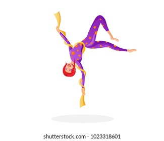 Modern Circus Gymnastic Cartoon Character Illustration