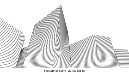 moderne abstrakte Stadtarchitektur 3d