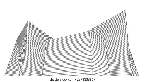 modern city abstract architecture 3d