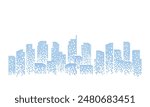 Modern city abstract background with many skyscraper, civil engineering backdrop, book cover, artificial intelligence theme.