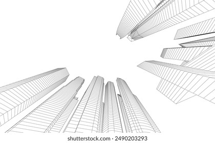 Modern city architecture 3d illustration