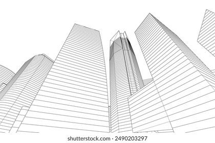 Modern city architecture 3d illustration