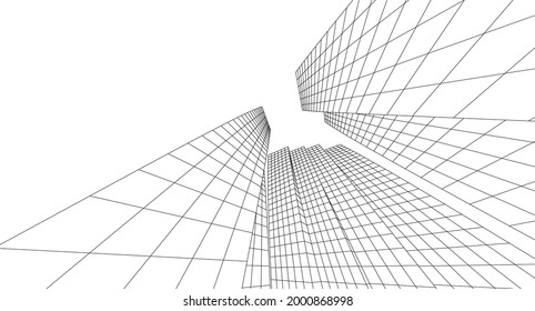 modern city architecture 3d rendering