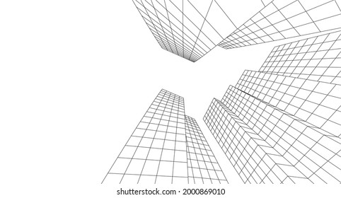 modern city architecture 3d rendering