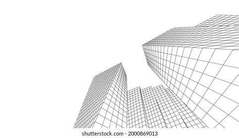 modern city architecture 3d rendering