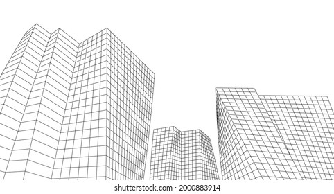 Moderne Stadtarchitektur 3d Rendering