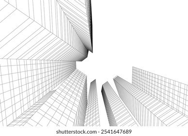 Modern city architecture vector 3d illustration