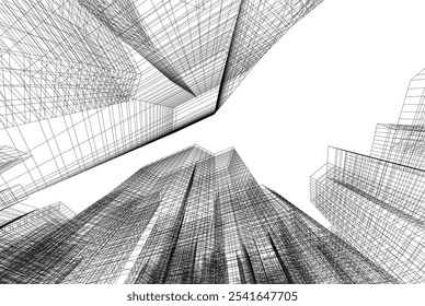 Modern city architecture vector 3d illustration