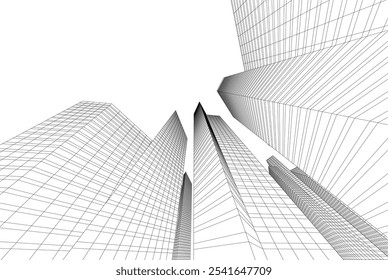 Modern city architecture vector 3d illustration
